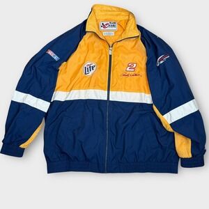 VTG Y2K Rusty Wallace Miller Lite NASCAR Racing Jacket Chase Authentics Mens XL‎